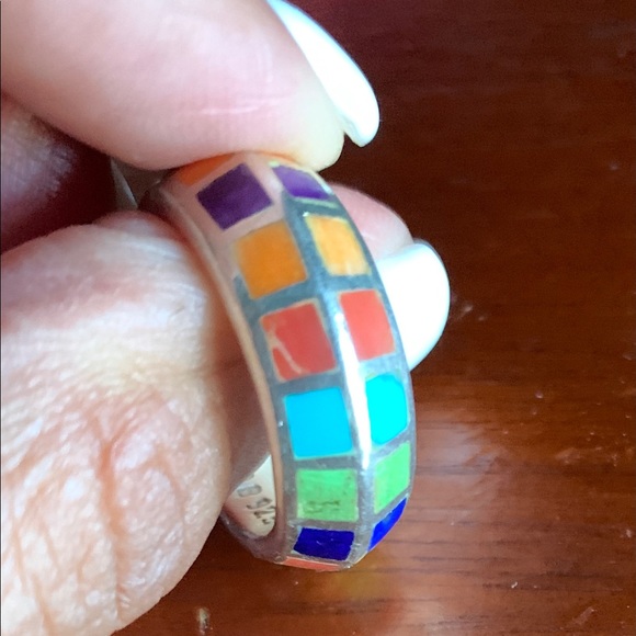 Multicolored SS925 ring🌸🌼✨🌈🌺 - Picture 2 of 6